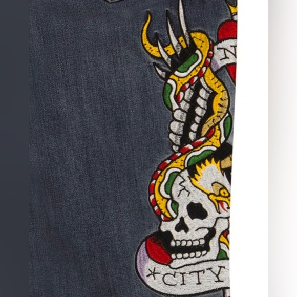 Ed Hardy NYC EAGLE SLIM FLARE medium vintage wash JEANs‎ size 28 new - Picture 4 of 6